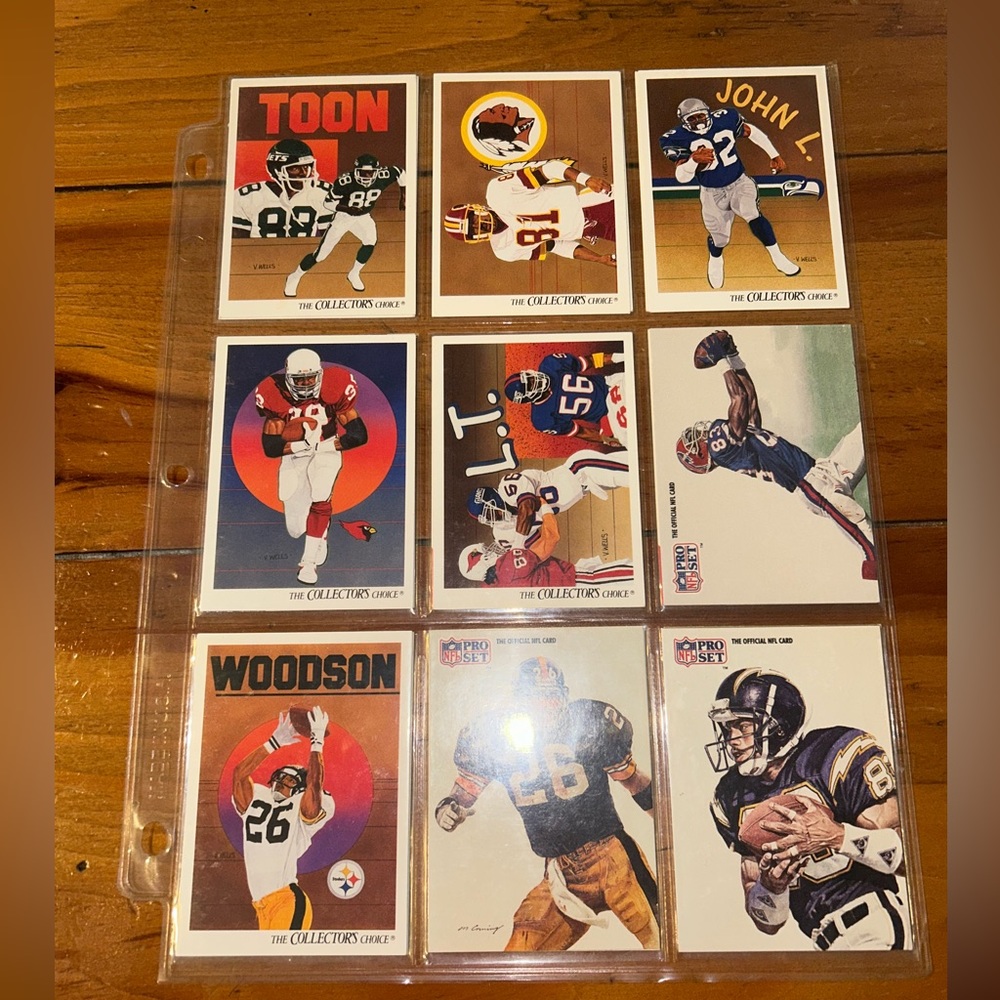 NFL Pro Set & Collectors Choice NFL Football Cards From the 80’s & 90’s